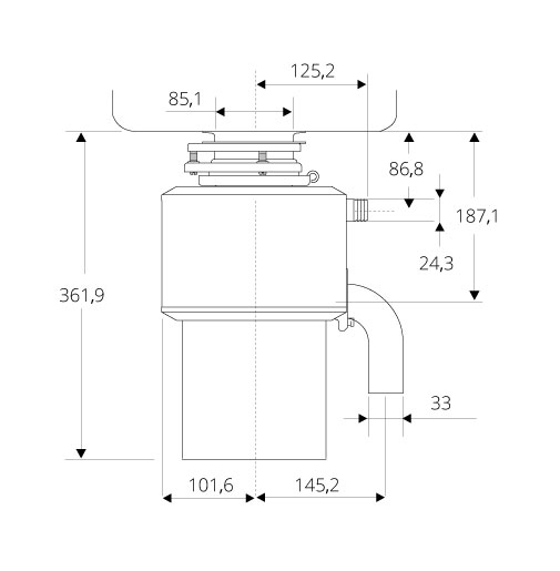 Полупрофессиональный измельчитель пищевых отходов InSinkErator, (LC50-13)